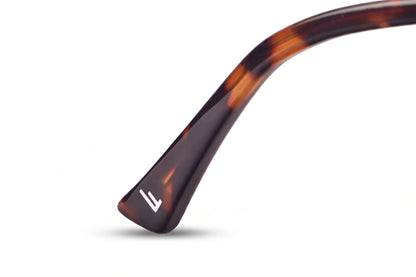 Fiore 1031 eyeglasses in tortoiseshell – temple logo detail