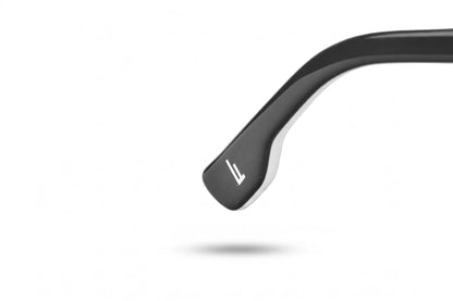 Fiore 1038 eyeglasses in black white – temple logo detail