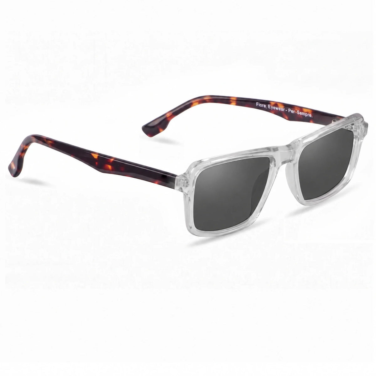 Fiore 1038 rectangle sunglasses, clear bio-acetate frame · ReFramed, photo 2 of 36
