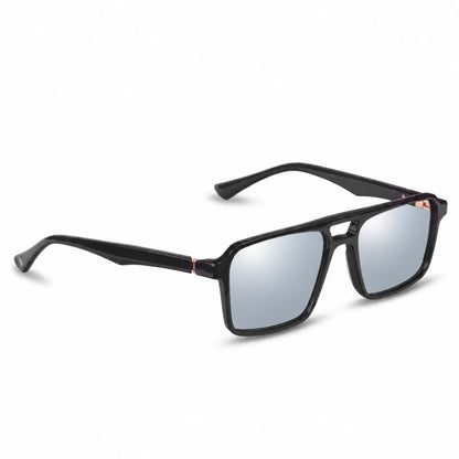Fiore 1039 square aviator sunglasses, black bio-acetate frame · ReFramed, photo 20 of 24