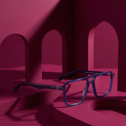 Fiore 1039 square aviator acetate and metal reading glasses, blue frame · ReFramed, photo 55 of 87