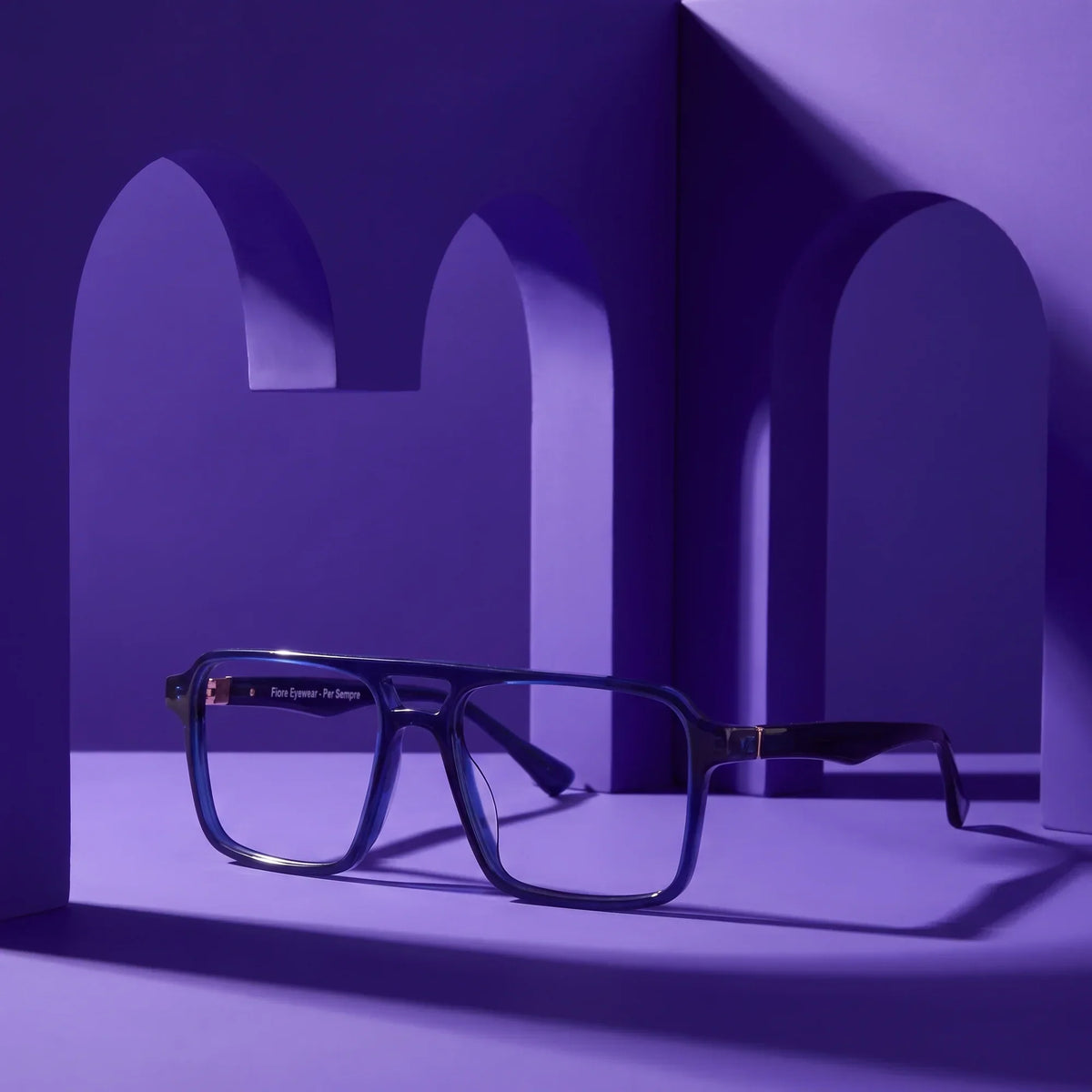 Fiore 1039 square aviator acetate and metal reading glasses, blue frame · ReFramed, photo 56 of 87