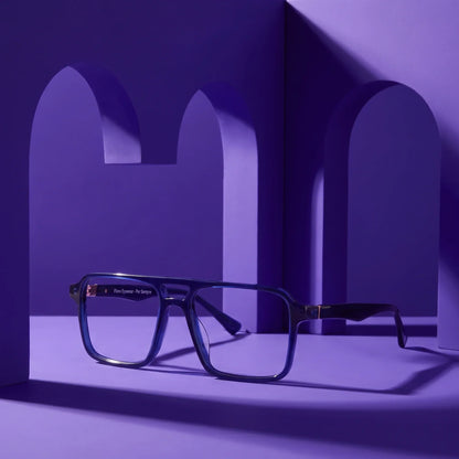 Fiore 1039 square aviator acetate and metal reading glasses, blue frame · ReFramed, photo 56 of 87