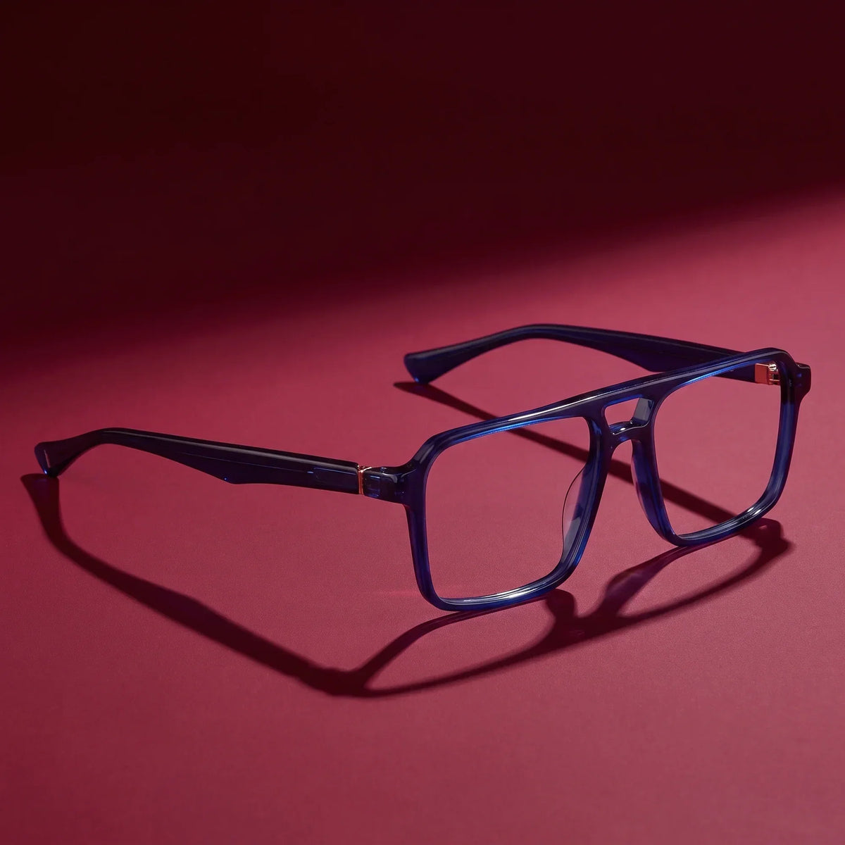 Fiore 1039 square aviator acetate and metal reading glasses, blue frame · ReFramed, photo 52 of 87
