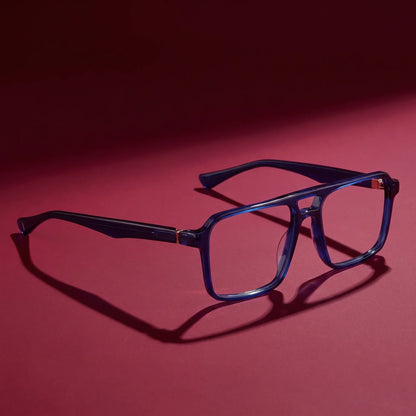 Fiore 1039 square aviator acetate and metal reading glasses, blue frame · ReFramed, photo 52 of 87