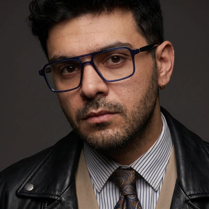 Fiore 1039 square aviator acetate and metal reading glasses, blue frame · ReFramed, photo 66 of 87