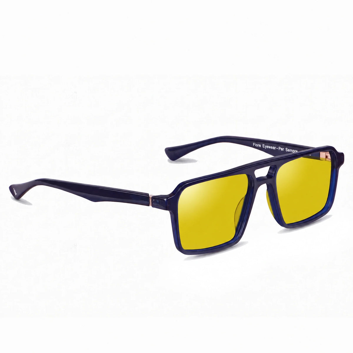 Fiore 1039 square aviator sunglasses, blue bio-acetate frame · ReFramed, photo 8 of 24