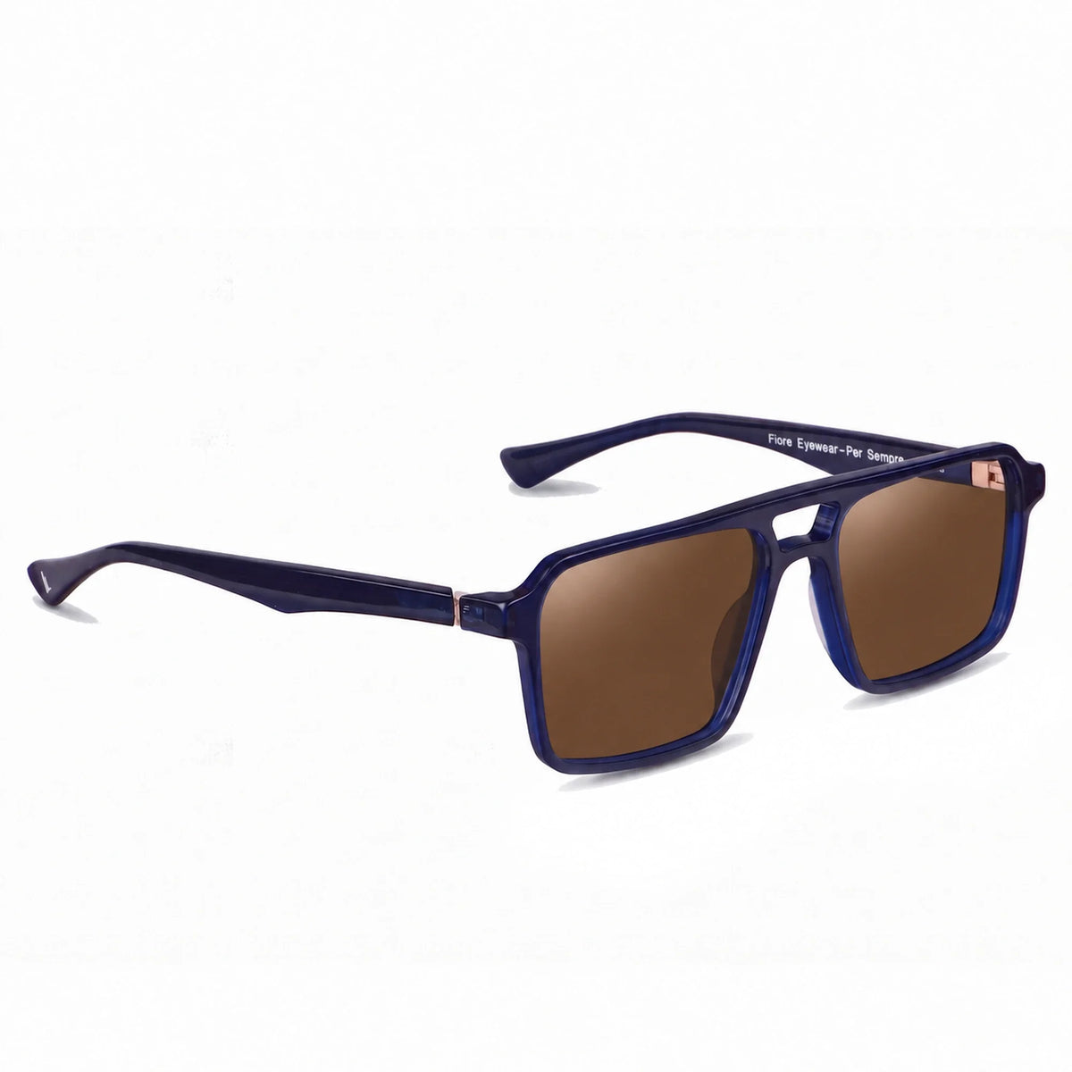 Fiore 1039 square aviator sunglasses, blue bio-acetate frame · ReFramed, photo 4 of 24
