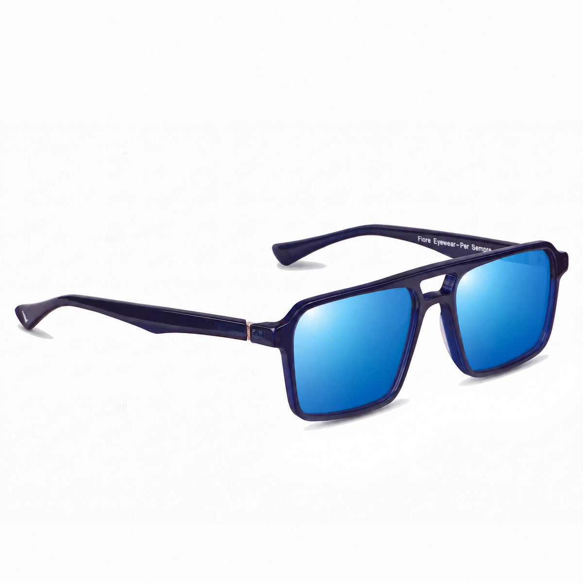 Fiore 1039 square aviator sunglasses, blue bio-acetate frame · ReFramed, photo 18 of 24