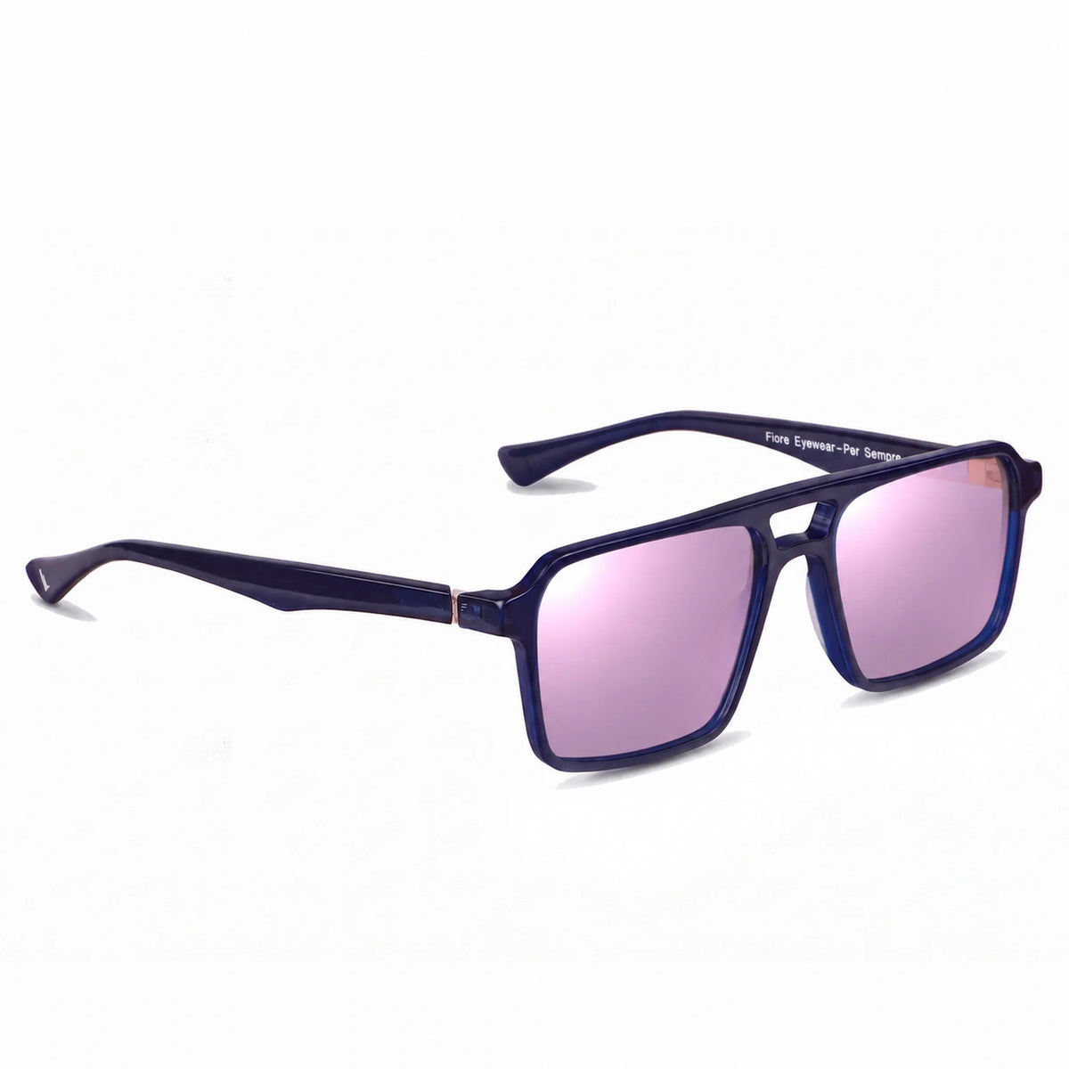 Fiore 1039 square aviator sunglasses, blue bio-acetate frame · ReFramed, photo 22 of 24