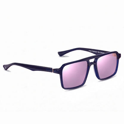 Fiore 1039 square aviator sunglasses, blue bio-acetate frame · ReFramed, photo 22 of 24