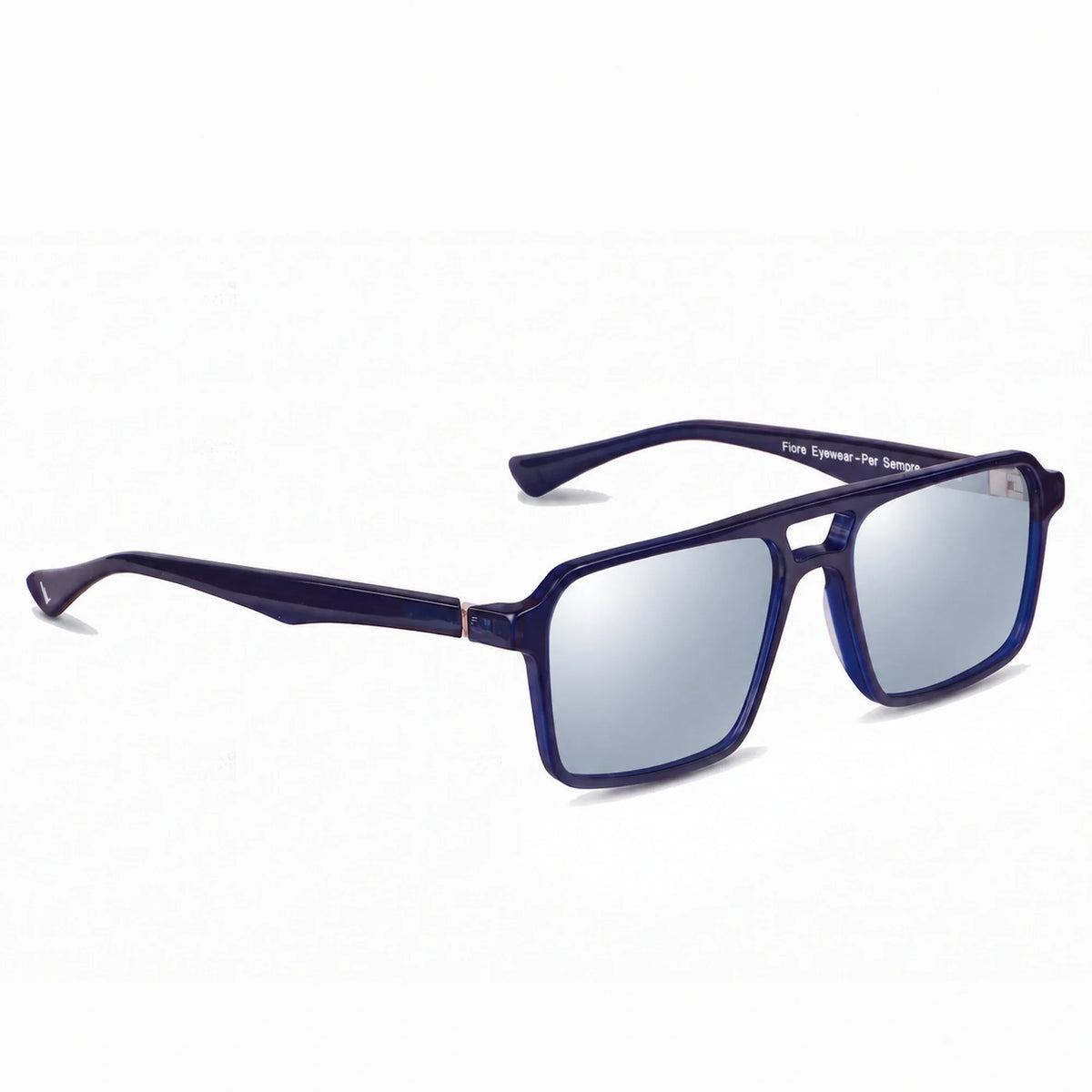 Fiore 1039 square aviator sunglasses, blue bio-acetate frame · ReFramed, photo 20 of 24