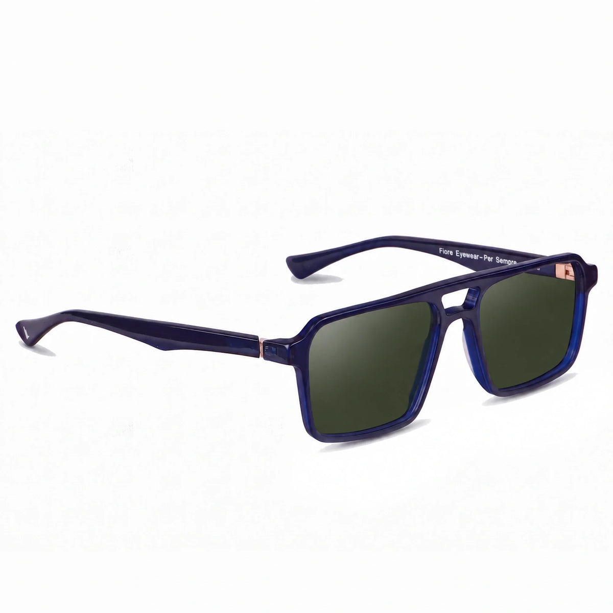 Fiore 1039 square aviator sunglasses, blue bio-acetate frame · ReFramed, photo 6 of 24