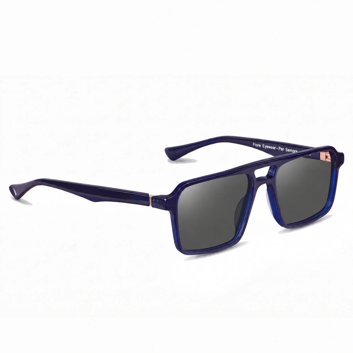 Fiore 1039 square aviator sunglasses, blue bio-acetate frame · ReFramed, photo 2 of 24