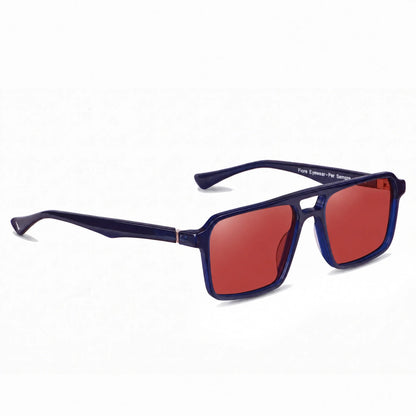 Fiore 1039 square aviator sunglasses, blue bio-acetate frame · ReFramed, photo 12 of 24