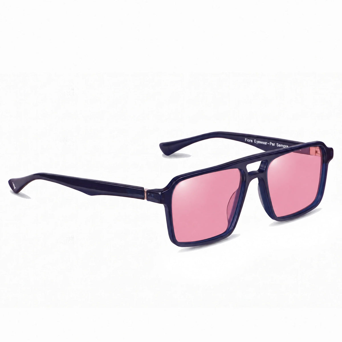 Fiore 1039 square aviator sunglasses, blue bio-acetate frame · ReFramed, photo 10 of 24