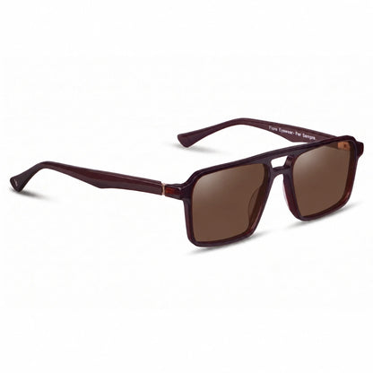 Fiore 1039 square aviator sunglasses, brown bio-acetate frame · ReFramed, photo 4 of 24