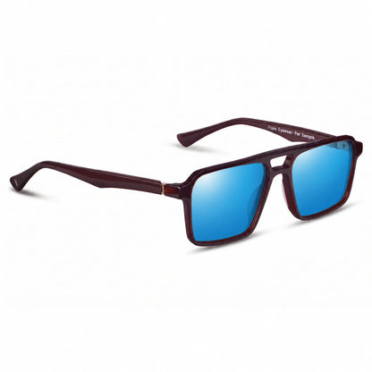 Fiore 1039 square aviator sunglasses, brown bio-acetate frame · ReFramed, photo 18 of 24