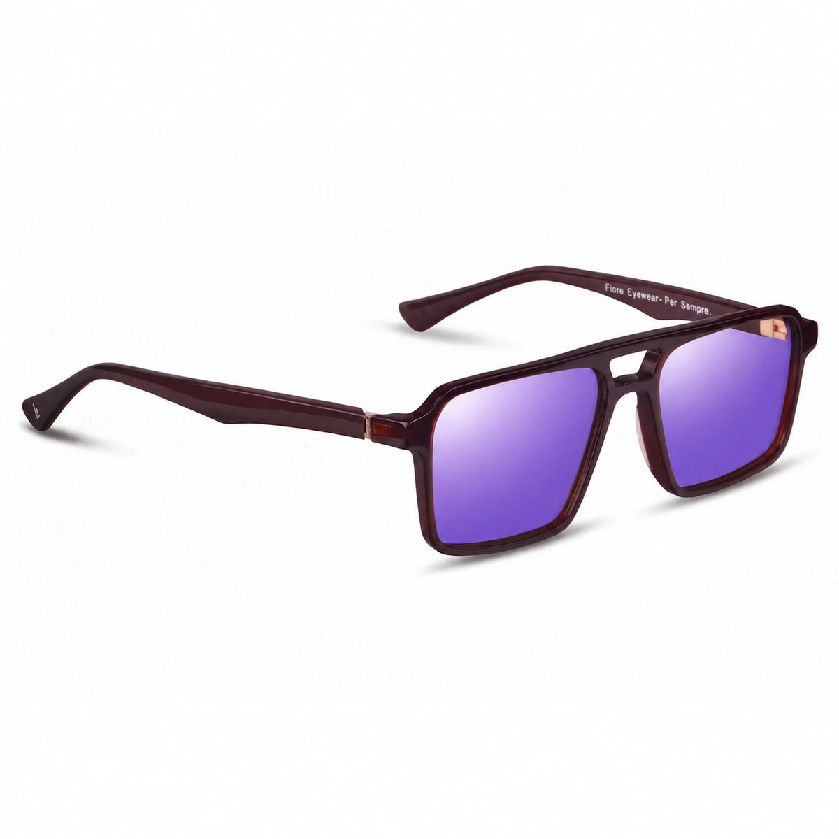 Fiore 1039 square aviator sunglasses, brown bio-acetate frame · ReFramed, photo 24 of 24