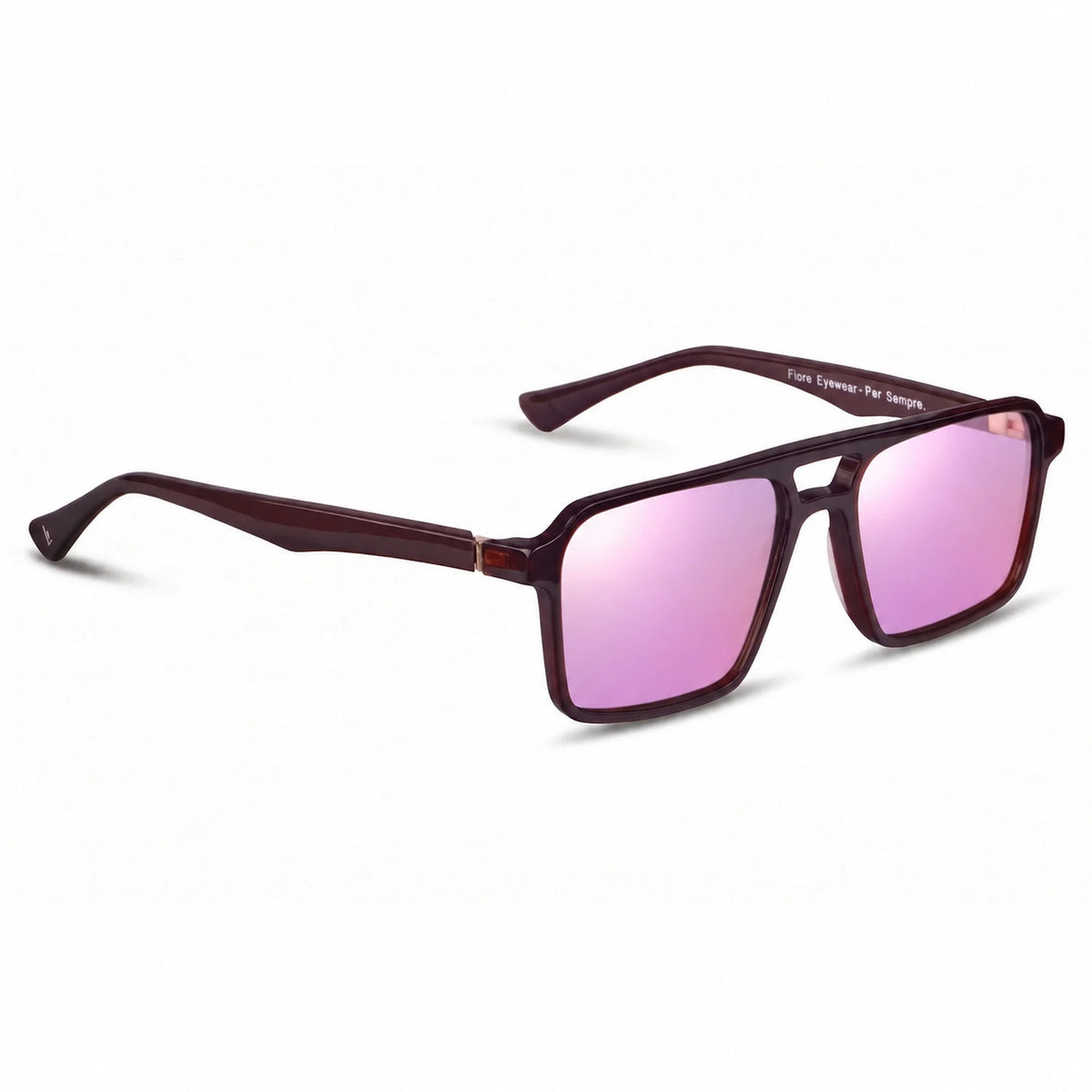 Fiore 1039 square aviator sunglasses, brown bio-acetate frame · ReFramed, photo 22 of 24
