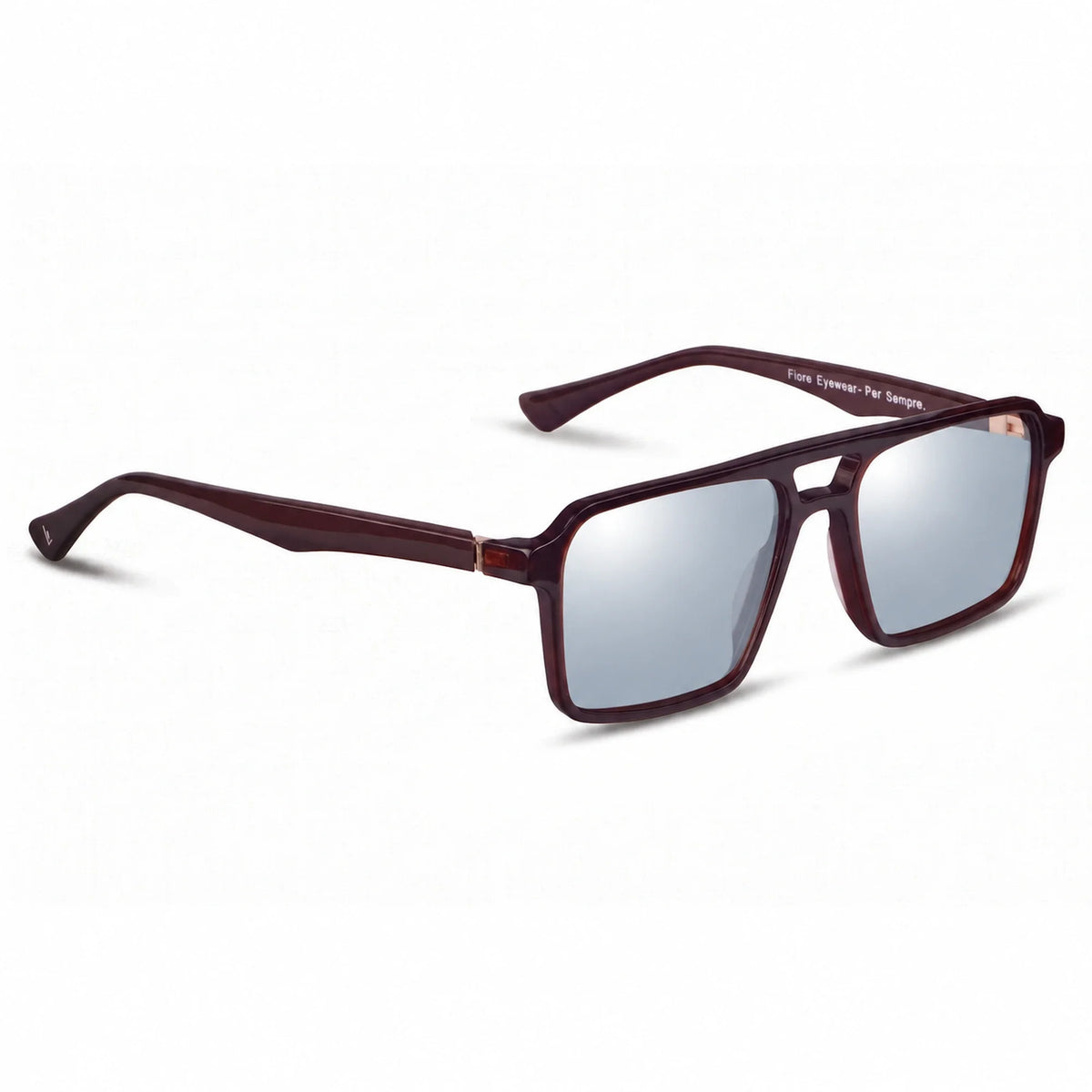 Fiore 1039 square aviator sunglasses, brown bio-acetate frame · ReFramed, photo 20 of 24