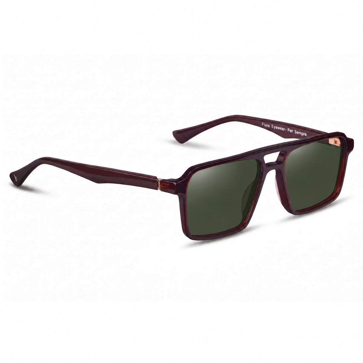 Fiore 1039 square aviator sunglasses, brown bio-acetate frame · ReFramed, photo 6 of 24