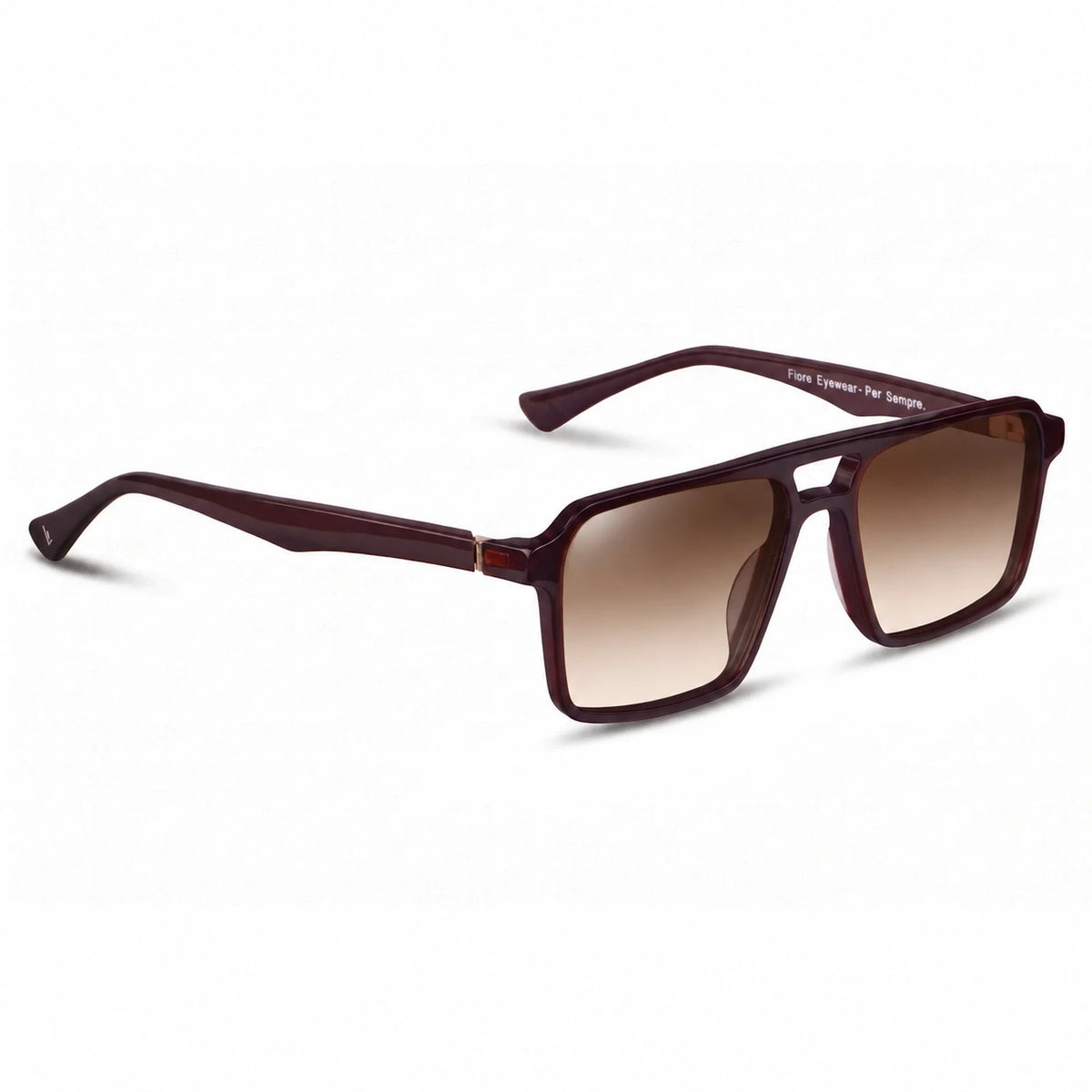 Fiore 1039 square aviator sunglasses, brown bio-acetate frame · ReFramed, photo 16 of 24