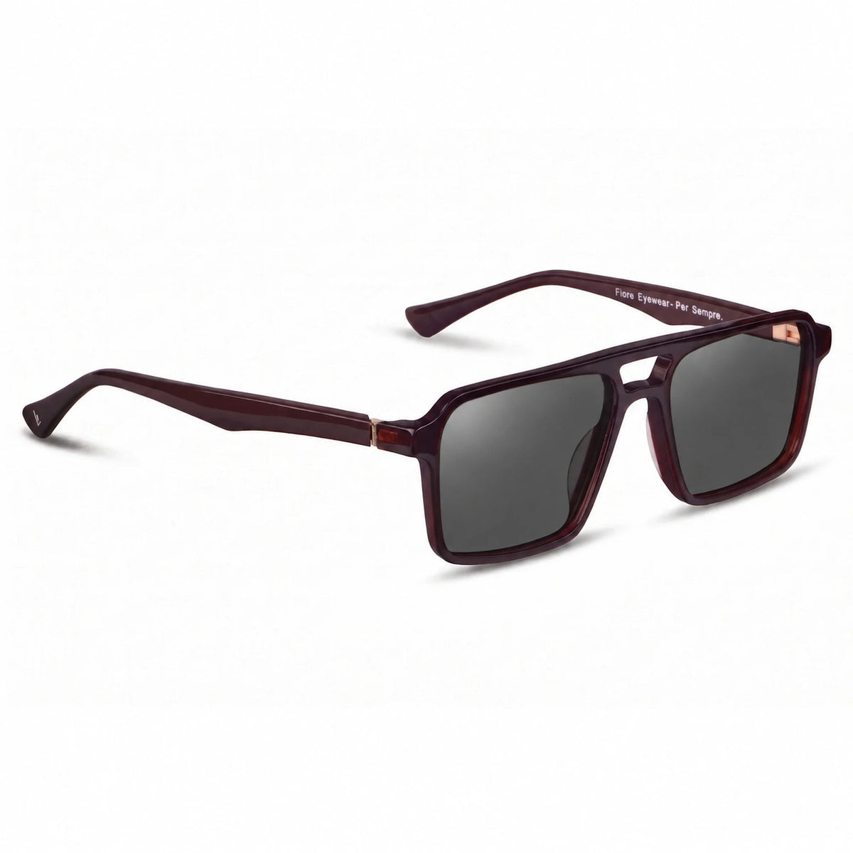 Fiore 1039 square aviator sunglasses, brown bio-acetate frame · ReFramed, photo 2 of 24