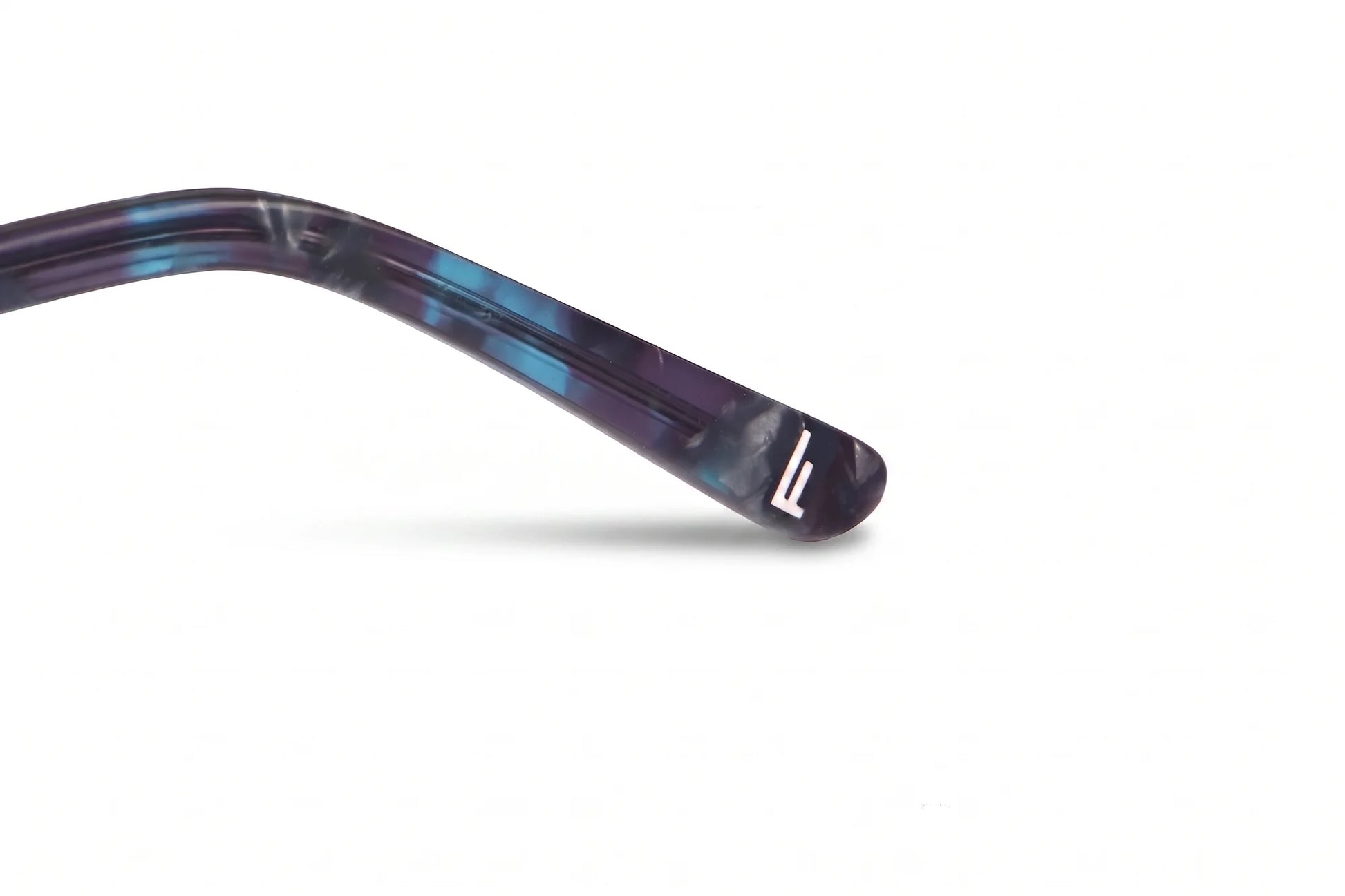 Fiore 2208 eyeglasses in gun blue – temple logo detail