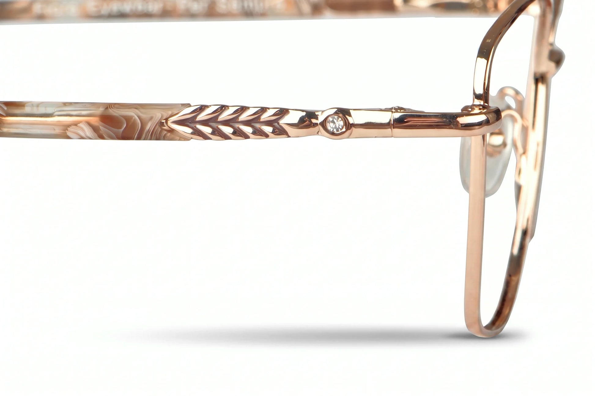 Fiore 2210 optical frame, Gold Brown, detail