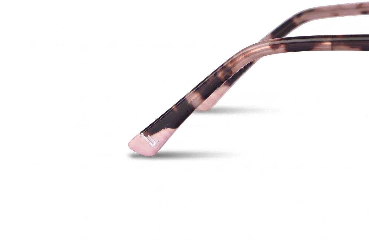 Fiore 2210 eyeglasses in pink – temple logo detail