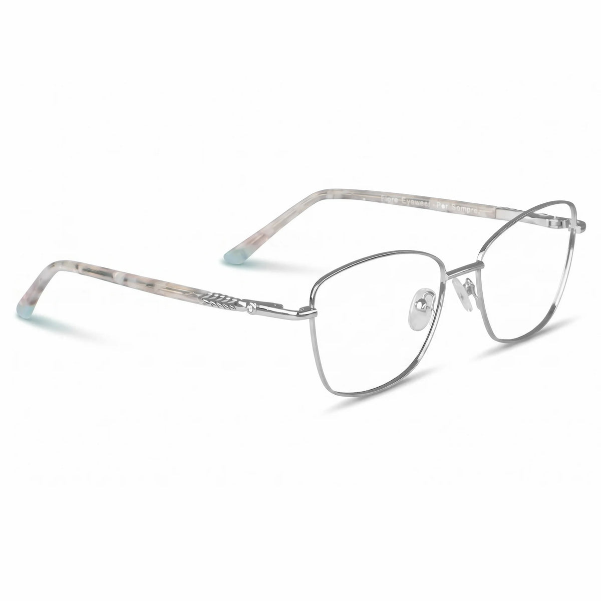 Fiore 2210 eyeglasses in silver black – three-quarter view