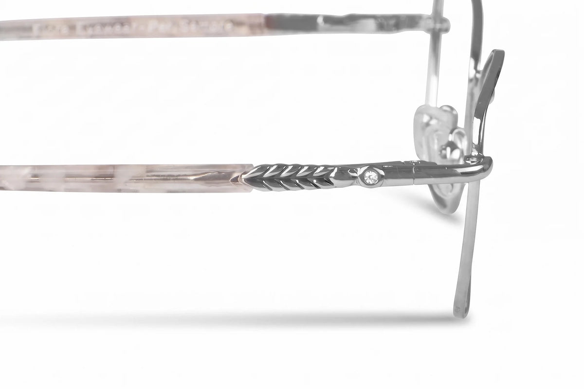 Fiore 2210 eyeglasses in silver black – close-up detail