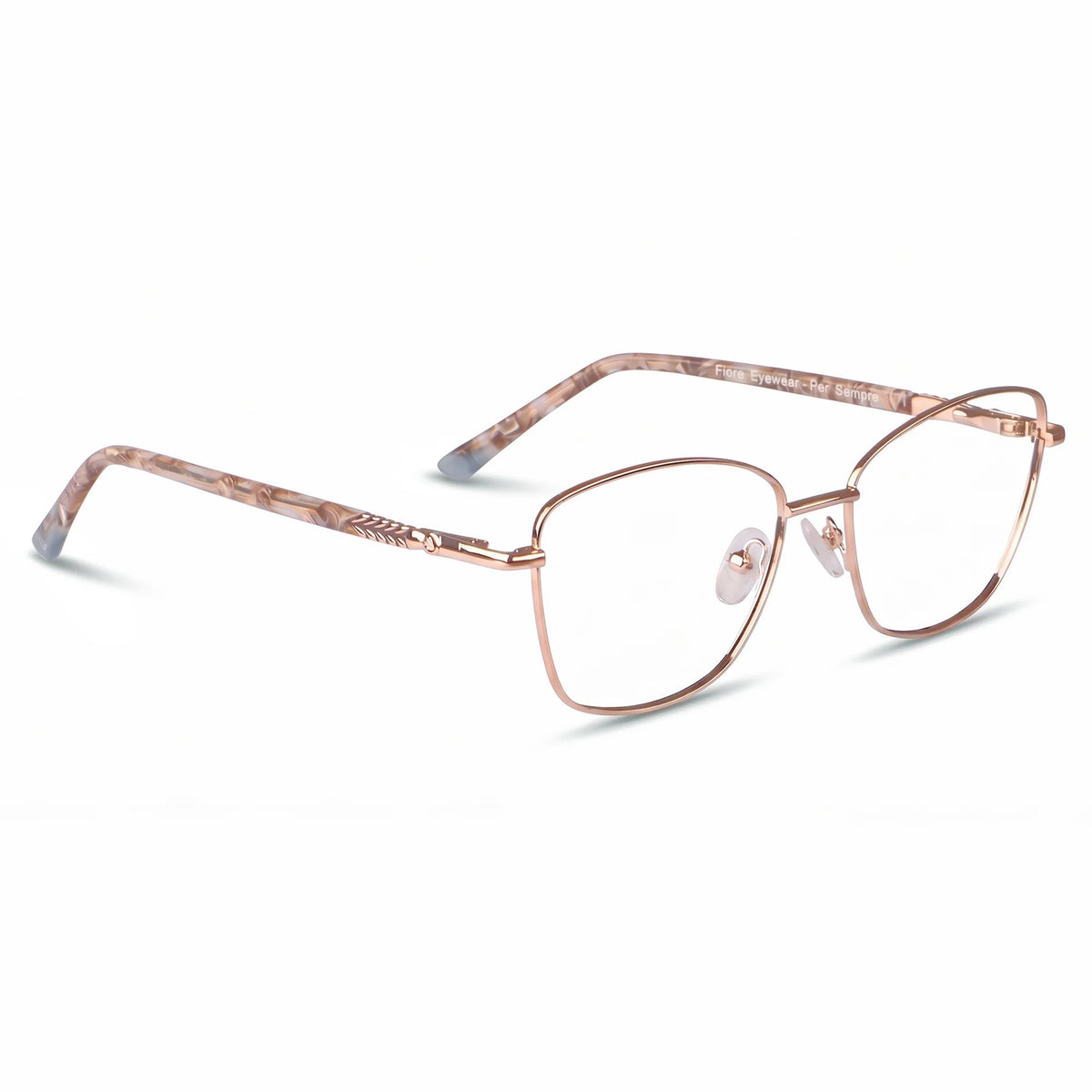 Fiore 2210 eyeglasses in gold brown – three-quarter view