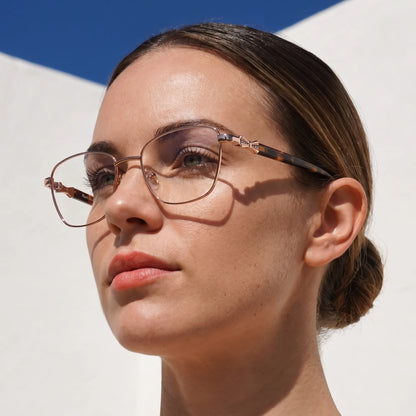 Fiore 22115 square metal reading glasses, brown frame · ReFramed, photo 15 of 62