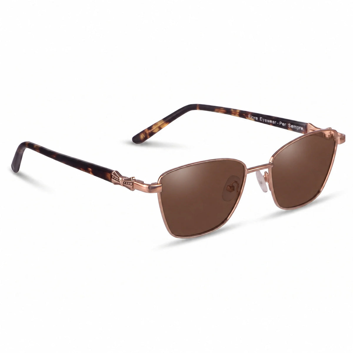 Fiore 22115 square sunglasses, brown steel frame · ReFramed, photo 5 of 36 | Polarized UV400