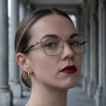 Fiore 22115 square metal reading glasses, black silver frame · ReFramed, photo 39 of 62