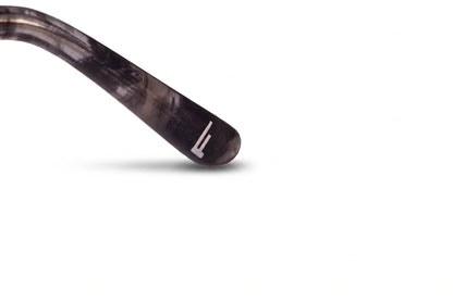Fiore 22115 eyeglasses in black silver – temple logo detail
