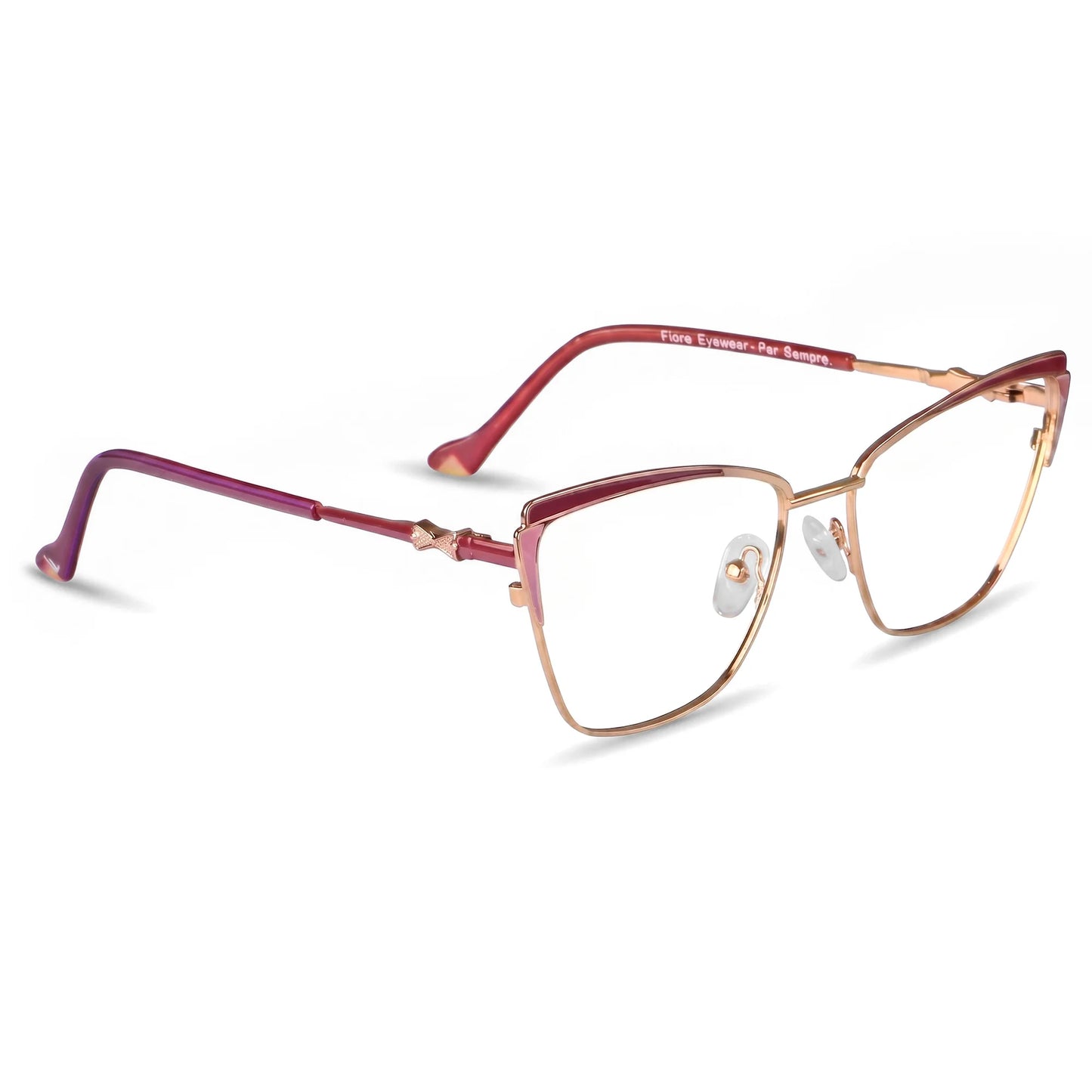 Fiore 3837 eyeglasses in red gold – three-quarter view