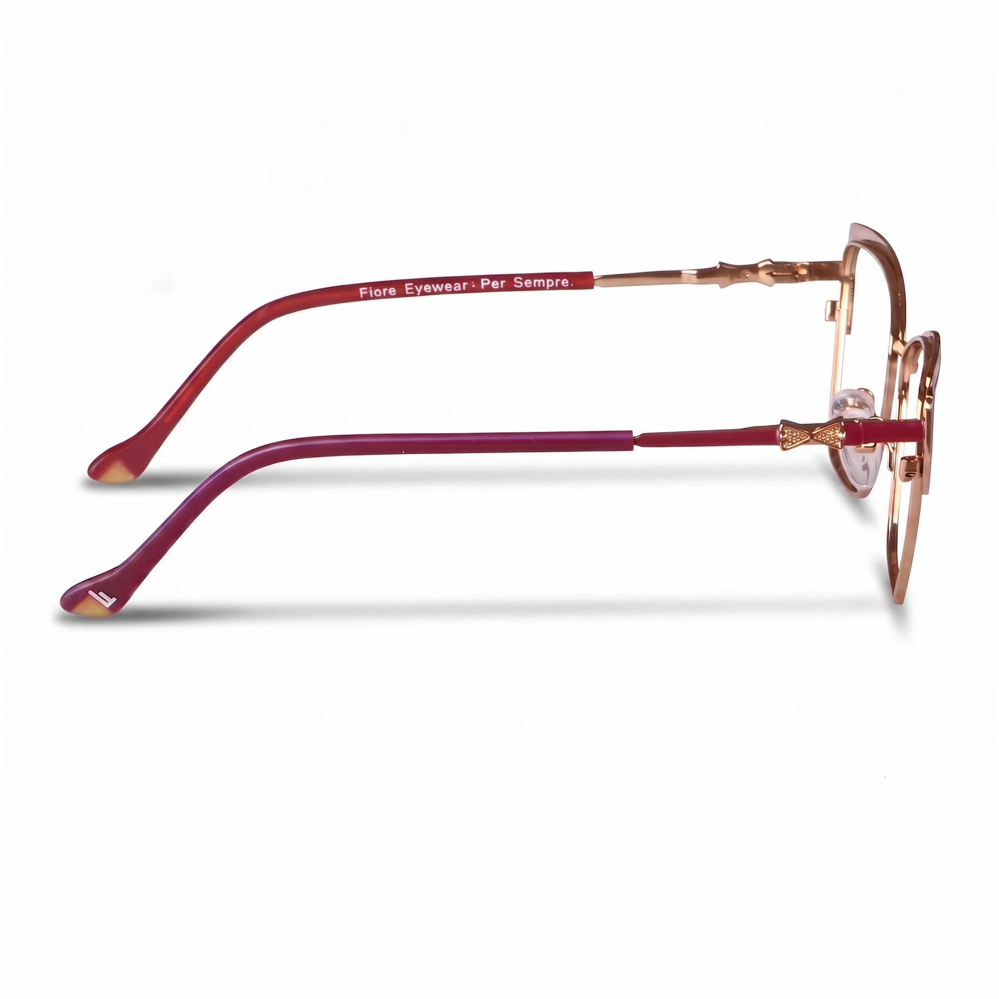 Fiore 3837 eyeglasses in red gold – side view