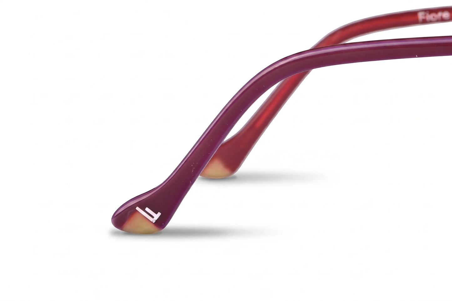 Fiore 3837 eyeglasses in red gold – temple logo detail