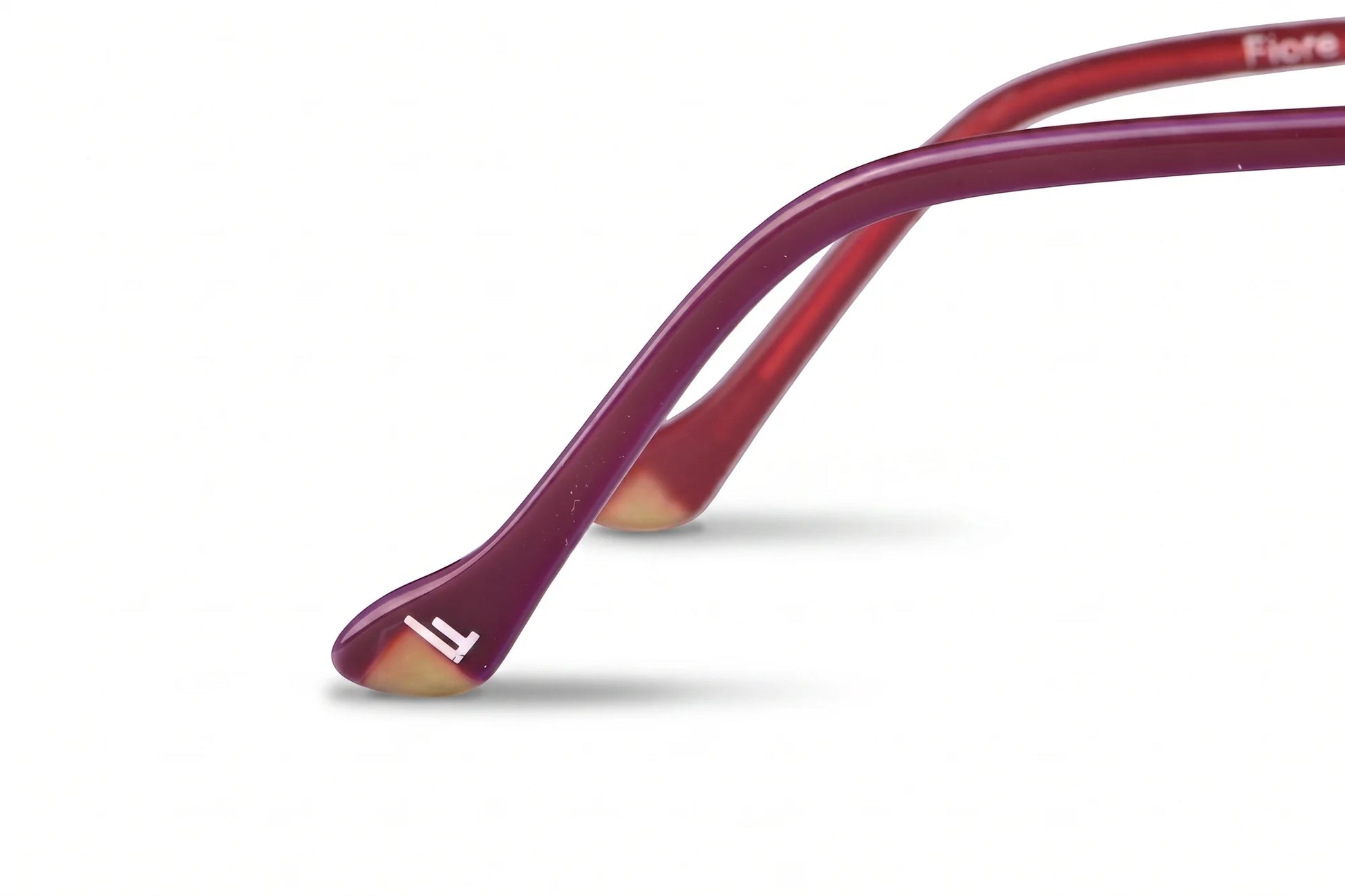 Fiore 3837 eyeglasses in red gold – temple logo detail