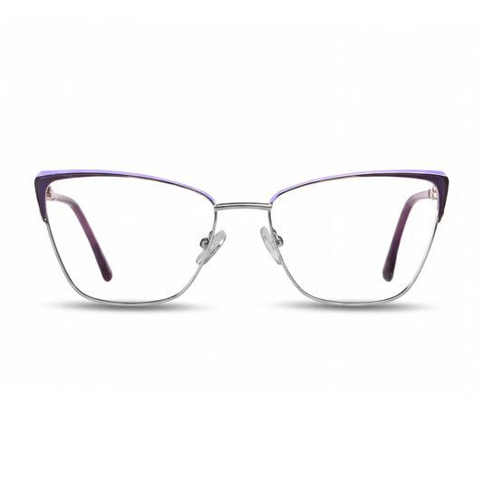 Fiore 3839 cat-eye metal reading glasses, purple silver frame · ReFramed, photo 1 of 64