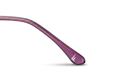 Fiore 3839 eyeglasses in purple silver – temple logo detail
