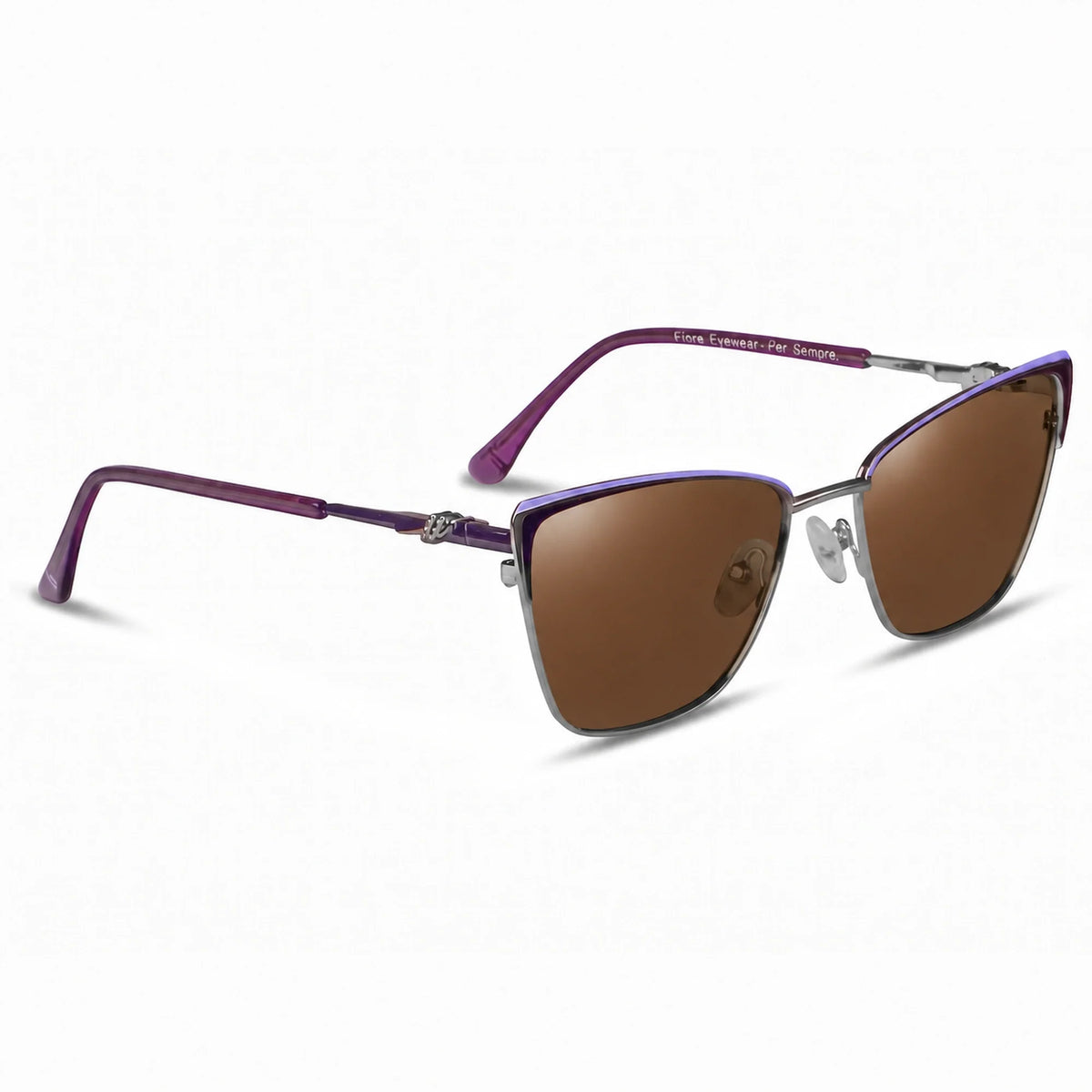 Fiore 3839 cat eye sunglasses, purple steel frame · ReFramed, photo 5 of 36 | Polarized UV400