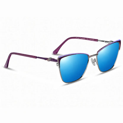 Fiore 3839 cat eye sunglasses, purple steel frame · ReFramed, photo 26 of 36 | Polarized UV400