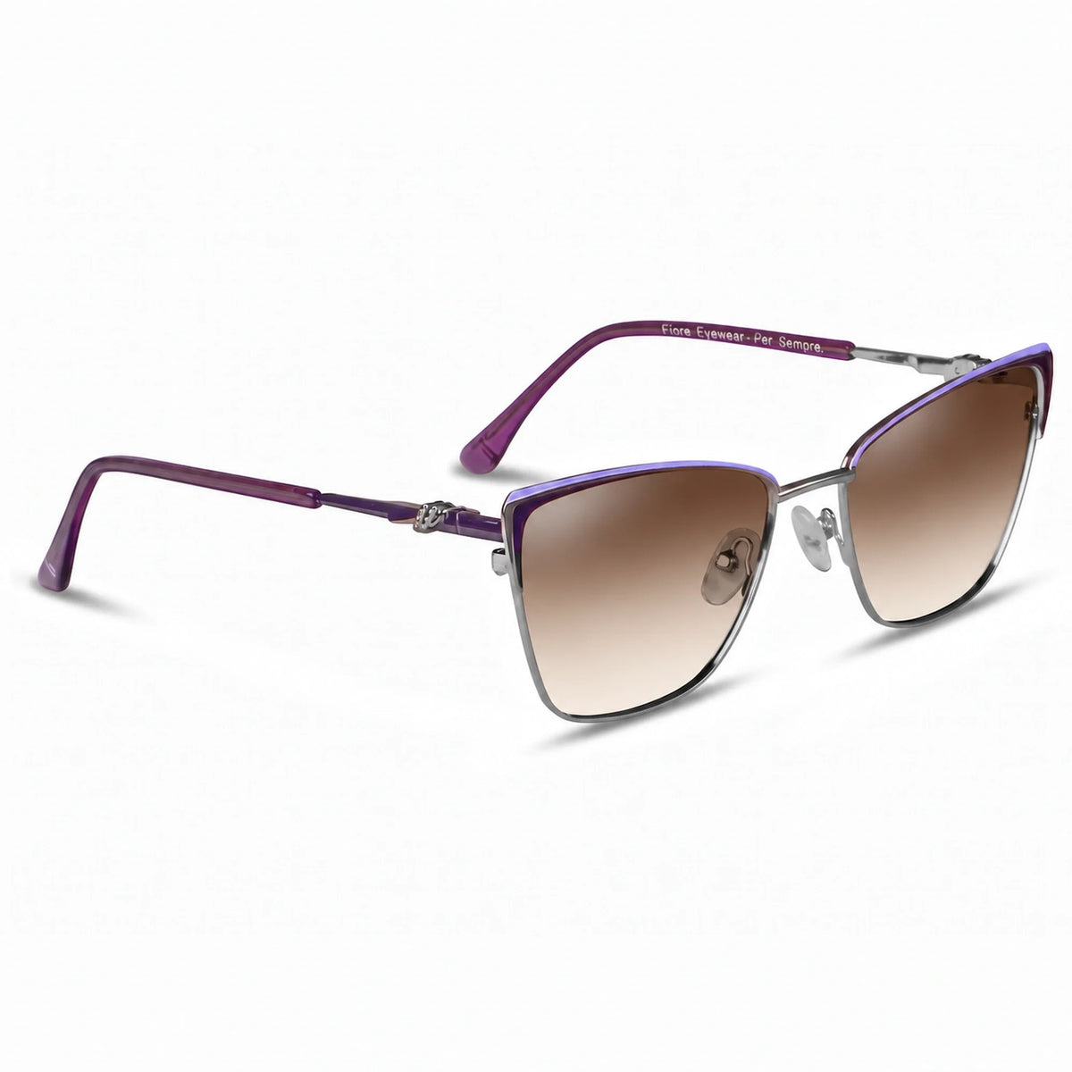 Fiore 3839 cat eye sunglasses, purple steel frame · ReFramed, photo 23 of 36 | Polarized UV400