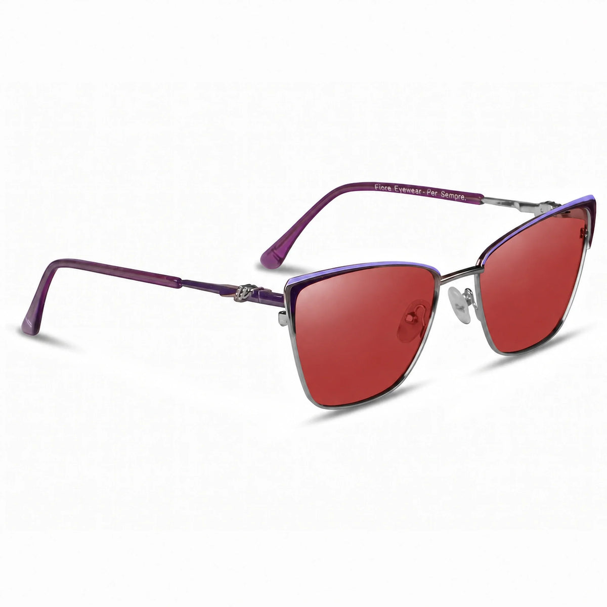 Fiore 3839 cat eye sunglasses, purple steel frame · ReFramed, photo 17 of 36 | Polarized UV400