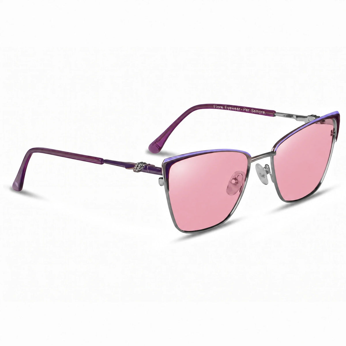 Fiore 3839 cat eye sunglasses, purple steel frame · ReFramed, photo 14 of 36 | Polarized UV400