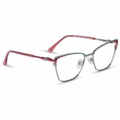 Fiore 3839 eyeglasses in red gun – three-quarter view